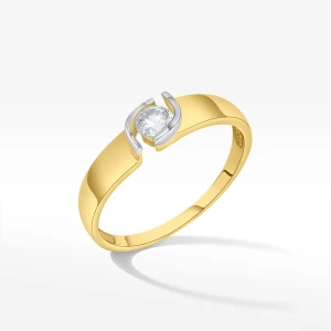 Pierścionek ze złota z białą cyrkonią Filipowicz