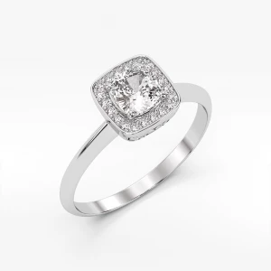 Pierścionek ze złota z białym szafirem i diamentami Filipowicz