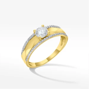 Pierścionek ze złota z białymi cyrkoniami Filipowicz