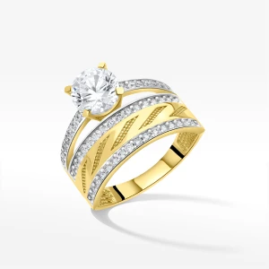 Pierścionek ze złota z białymi cyrkoniami Filipowicz