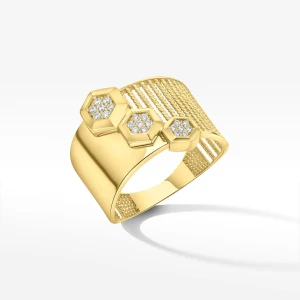 Pierścionek ze złota z białymi cyrkoniami Filipowicz