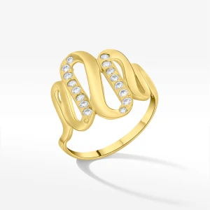 Pierścionek ze złota z białymi cyrkoniami Filipowicz