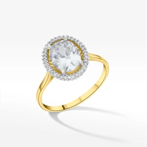 Pierścionek ze złota z białymi cyrkoniami Filipowicz