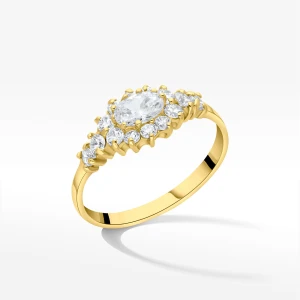 Pierścionek ze złota z białymi cyrkoniami Filipowicz