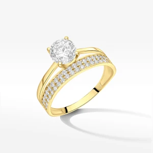 Pierścionek ze złota z białymi cyrkoniami Filipowicz