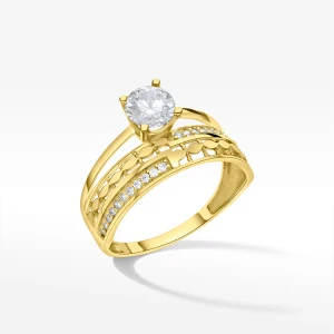 Pierścionek ze złota z białymi cyrkoniami Filipowicz