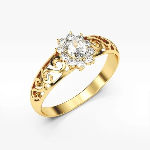 Pierścionek ze złota z białymi cyrkoniami Filipowicz