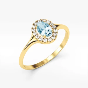 Pierścionek ze złota z błękitną cyrkonią Filipowicz