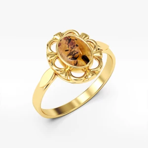 Pierścionek ze złota z bursztynem Filipowicz