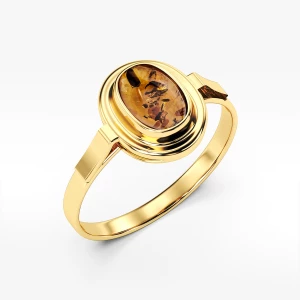 Pierścionek ze złota z bursztynem Filipowicz