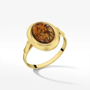 Pierścionek ze złota z bursztynem Filipowicz