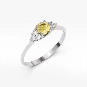 Pierścionek ze złota z cytrynem i diamentami Filipowicz