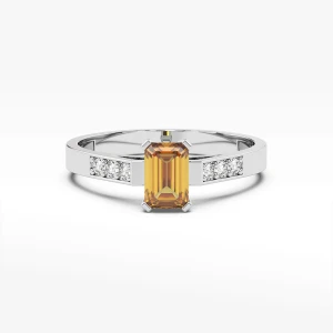 Pierścionek ze złota z cytrynem i diamentami Filipowicz