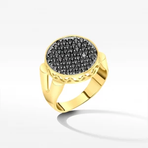 Pierścionek ze złota z czarnymi cyrkoniami Filipowicz