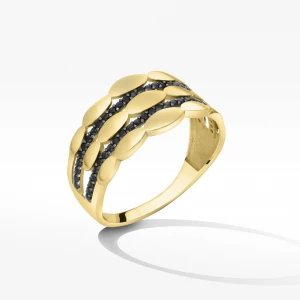Pierścionek ze złota z czarnymi cyrkoniami Filipowicz