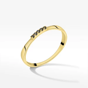 Pierścionek ze złota z czarnymi cyrkoniami Filipowicz