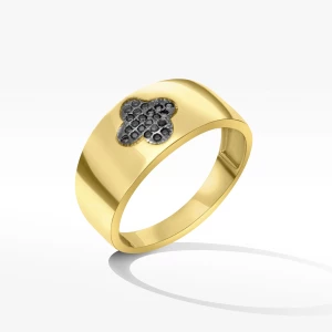 Pierścionek ze złota z czarnymi cyrkoniami Filipowicz