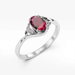 Pierścionek ze złota z czerwoną Filipowicz