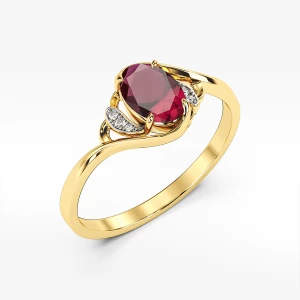 Pierścionek ze złota z czerwoną Filipowicz