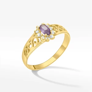 Pierścionek ze złota z fioletową cyrkonią Filipowicz