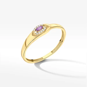 Pierścionek ze złota z fioletową cyrkonią Filipowicz