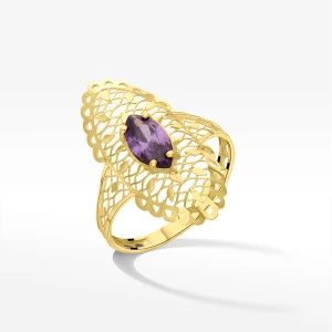 Pierścionek ze złota z fioletową cyrkonią Filipowicz