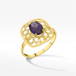 Pierścionek ze złota z fioletową cyrkonią Filipowicz