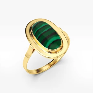 Pierścionek ze złota z malchitem Filipowicz