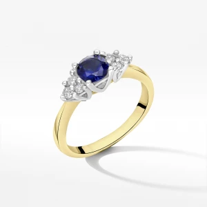 Pierścionek ze złota  z niebieską cyrkonią Filipowicz