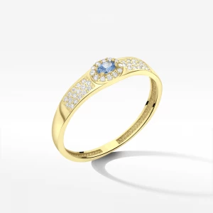 Pierścionek ze złota z niebieską cyrkonią Filipowicz
