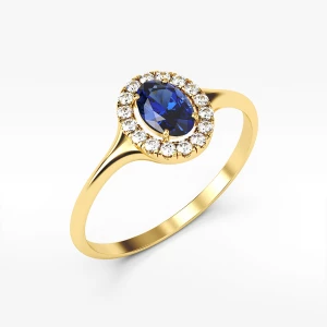 Pierścionek ze złota z niebieską cyrkonią Filipowicz