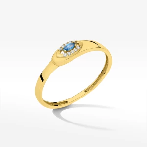 Pierścionek ze złota z niebieską cyrkonią Filipowicz