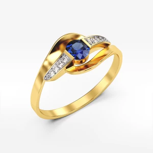 Pierścionek ze złota z niebieską cyrkonią Filipowicz