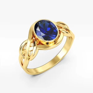 Pierścionek ze złota z niebieską cyrkonią Filipowicz