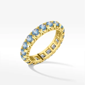 Pierścionek ze złota z niebieskimi cyrkoniami Filipowicz