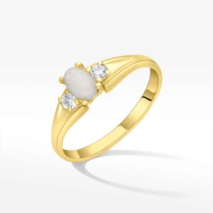 Pierścionek ze złota z opalem i cyrkoniami Filipowicz