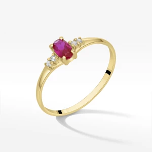 Pierścionek ze złota z różową cyrkonią Filipowicz