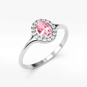 Pierścionek ze złota z różową cyrkonią Filipowicz