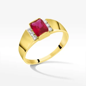 Pierścionek ze złota z różową i białymi cyrkoniami Filipowicz