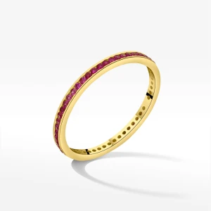 Pierścionek ze złota z różowymi cyrkoniami Filipowicz