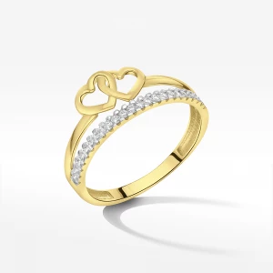 Pierscionek ze złota z sercami Filipowicz