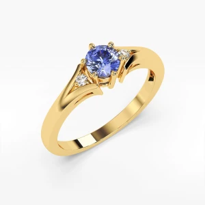 Pierścionek ze złota z tanzanitem i diamentami Filipowicz