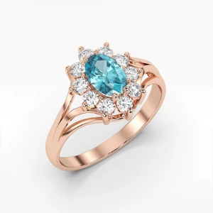 Pierścionek ze złota z topazem i diamentami Filipowicz