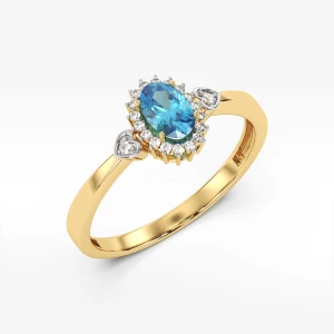 Pierścionek ze złota z topazem i diamentami Filipowicz