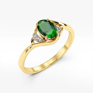 Pierścionek ze złota z zieloną cyrkonią Filipowicz