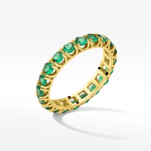 Pierścionek ze złota z zielonymi cyrkoniami Filipowicz