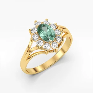 Pierścionek ze złota ze szmaragdem i diamentami Filipowicz