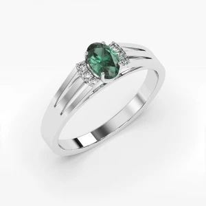 Pierścionek ze złota ze szmaragdem i diamentami Filipowicz