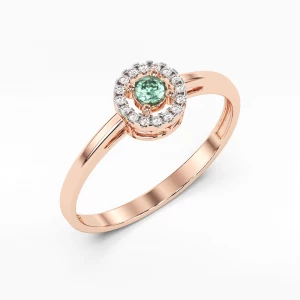 Pierścionek ze złota ze szmaragdem i diamentami Filipowicz