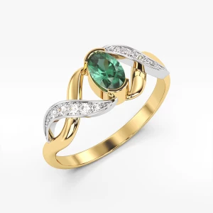 Pierścionek ze złota ze szmaragdem i diamentami Filipowicz